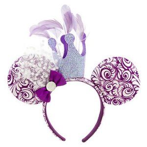 Disney Minnie Mouse Ears: Haunted Mansion Purple Crown with Feathers